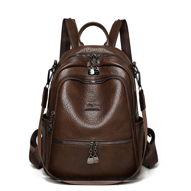 PU Backpack Women's Outdoor Travel Backpack Multi-function Shoulder Bag