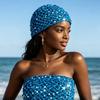 Women Breathable Solid Color Hollow Out Knitted Beanie Cap