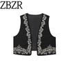 Zbzr Spring New Women Clothes Western Style French Style Fashion Temperament Sweet Casual Embroidery Vest 1296985