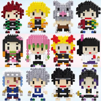Dämon Slayer Diamant blöcke baustein Cartoon Anime Nezuko Tanjirou Zenitsu Inosuke Kanawo Shinobu Tengen Kinder spielzeug junge