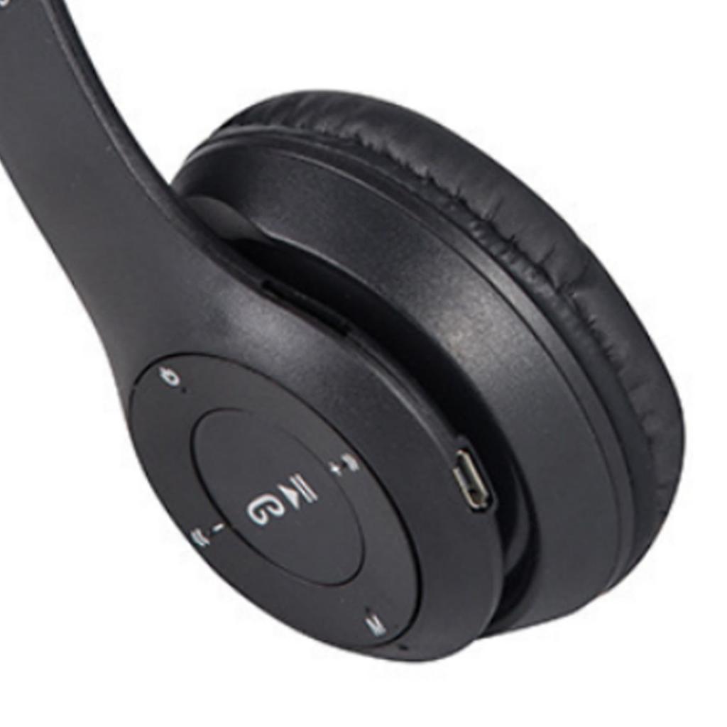 Bluetooth sluchátka Bezdrátová stereo Vložení karty Skládací Náhlavní sluchátka pro hraní Černá