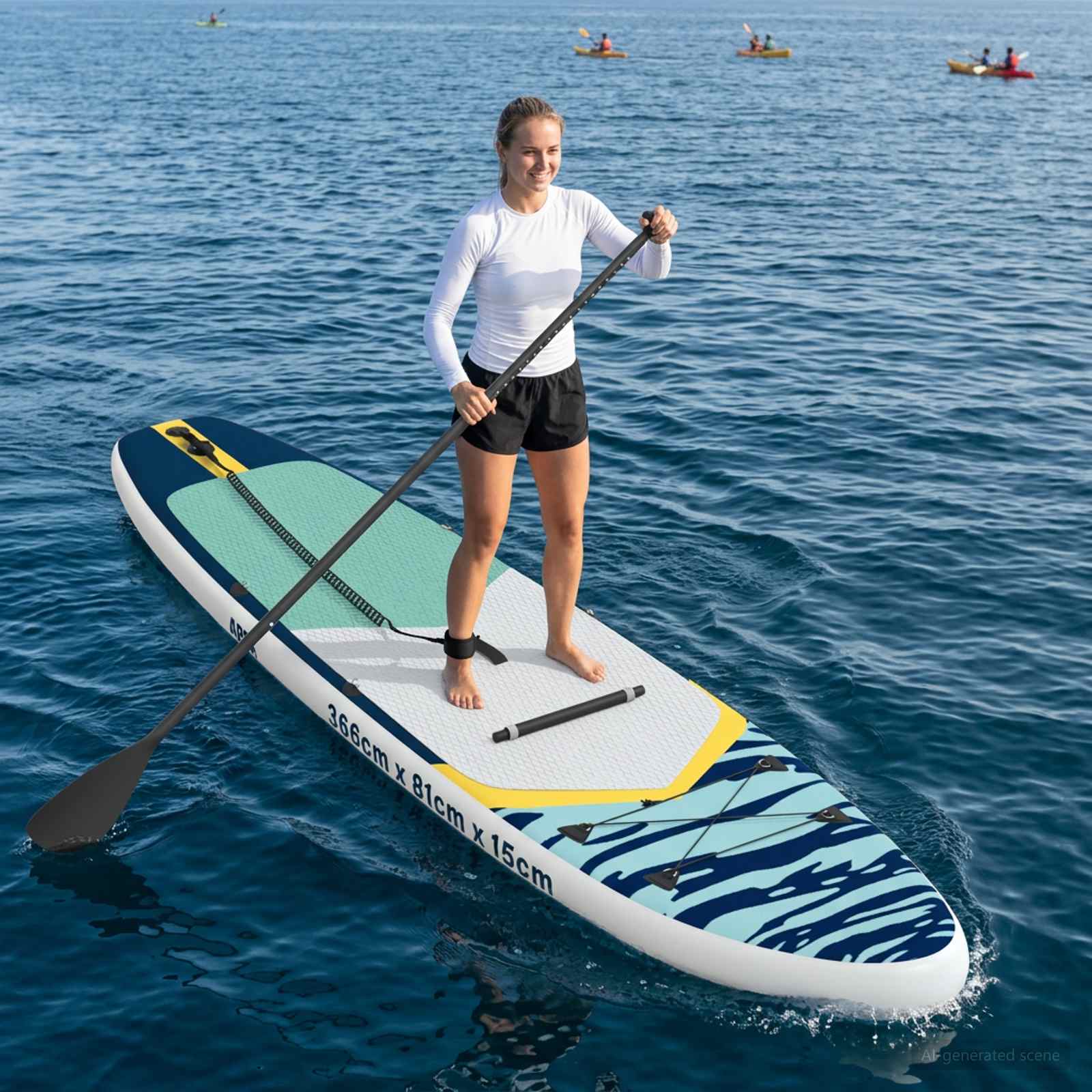 SUP Board mit Sitz 2 in 1 APEX 366 x 81 x 15 cm Blau für