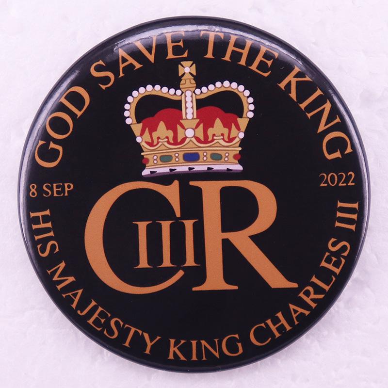 God Bless King Charles III Pin Badge