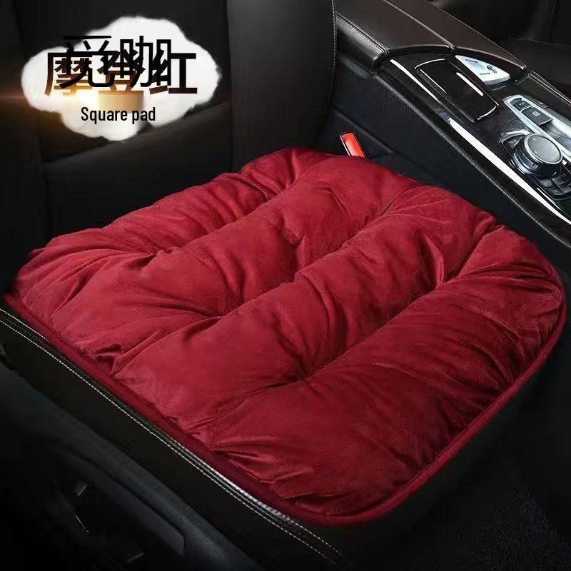 Winter Plush Car Seat Cushion, Single Piece, Non-Backrest, Soft Three-Piece Set for Rear Seat Warmth.