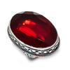 Natural Mozambique Garnet Gemstone Handmade 925 Steling Silver Ring S.7.5 J3m08