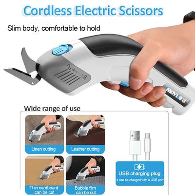 3.6V Cordless Portable Tailor Scissors Electric Fabric Cutter Household Handheld Leather Sewing Tailor Scissors Cutting Tools