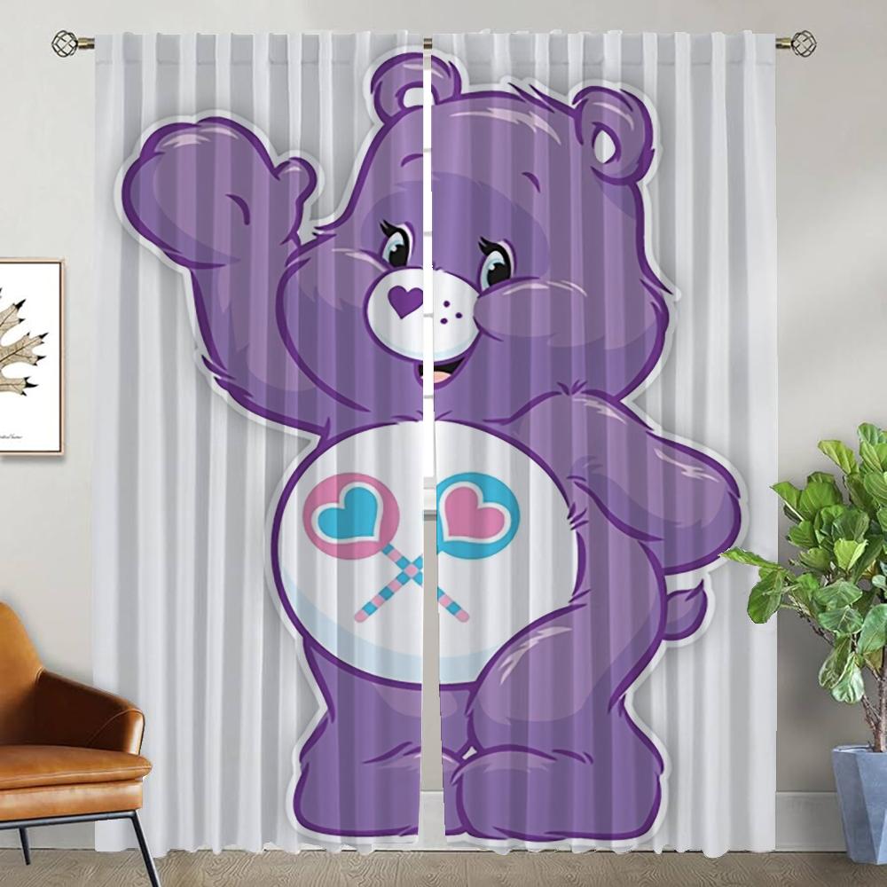 Partition Care BearS Elegant Room Curtains 2 Pieces Blackout Curtain for Room 2 Panel Halloween Decoration Shades Living Kitchen
