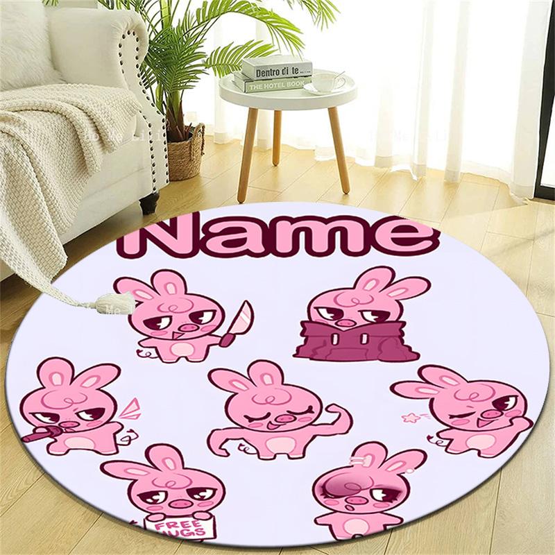 Personalized K-Kpop Team Round Chair Office Rug - Perfect for Mat, Office Chair & More - Ideal Gift for Birthdays and Holidays