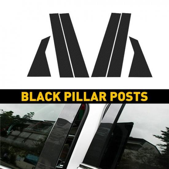 Fit Honda Sedan 2016- Civic Fiber Door Carbon Post Pillar Trim Accessories