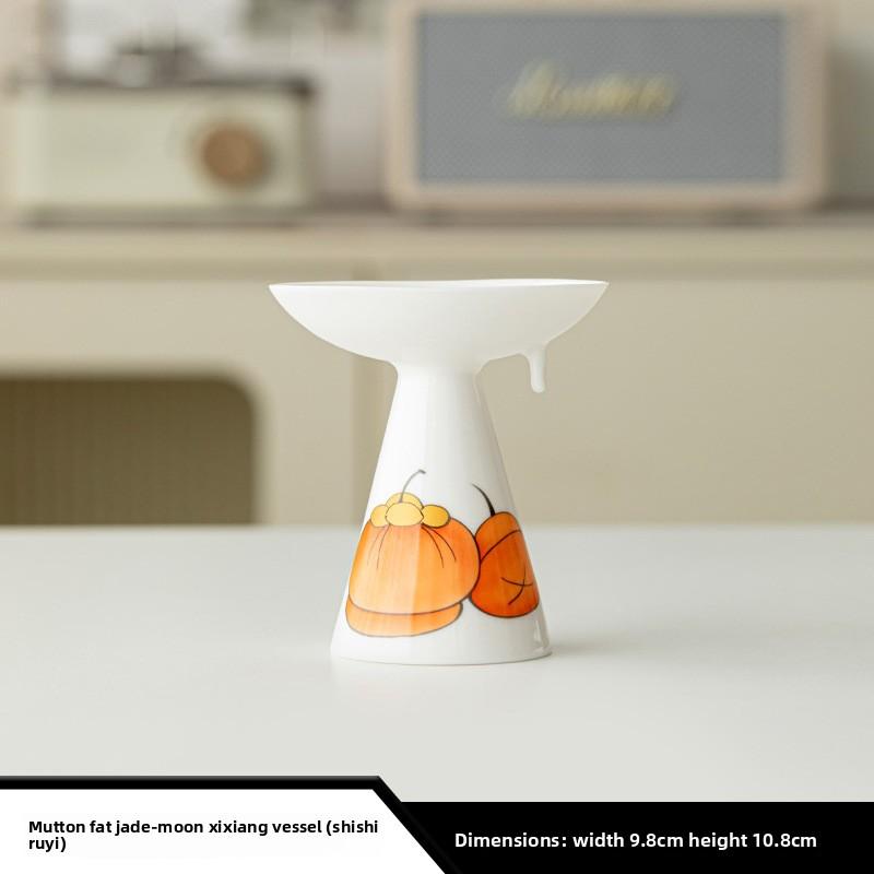 Cloud Pine White Jade Incense Burner Japanese Style Ceramic Holder for Sticks Desktop Decor