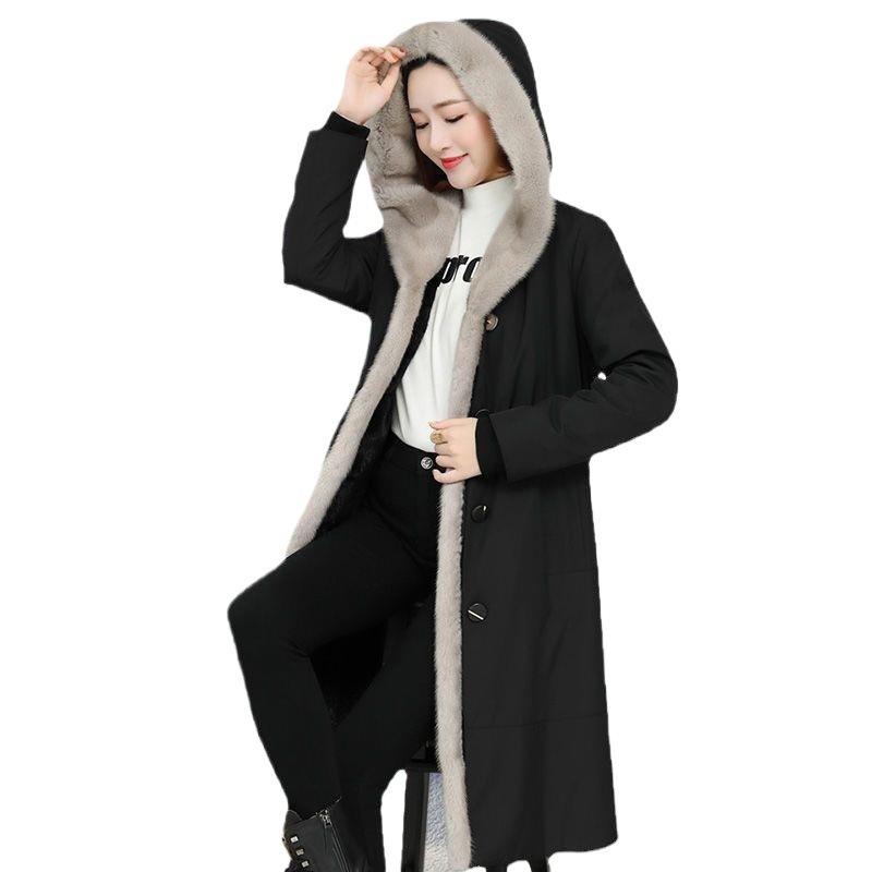Autumn and winter new pie overcome women's long coat trendy imitation mink hair liner imitation fur coat women