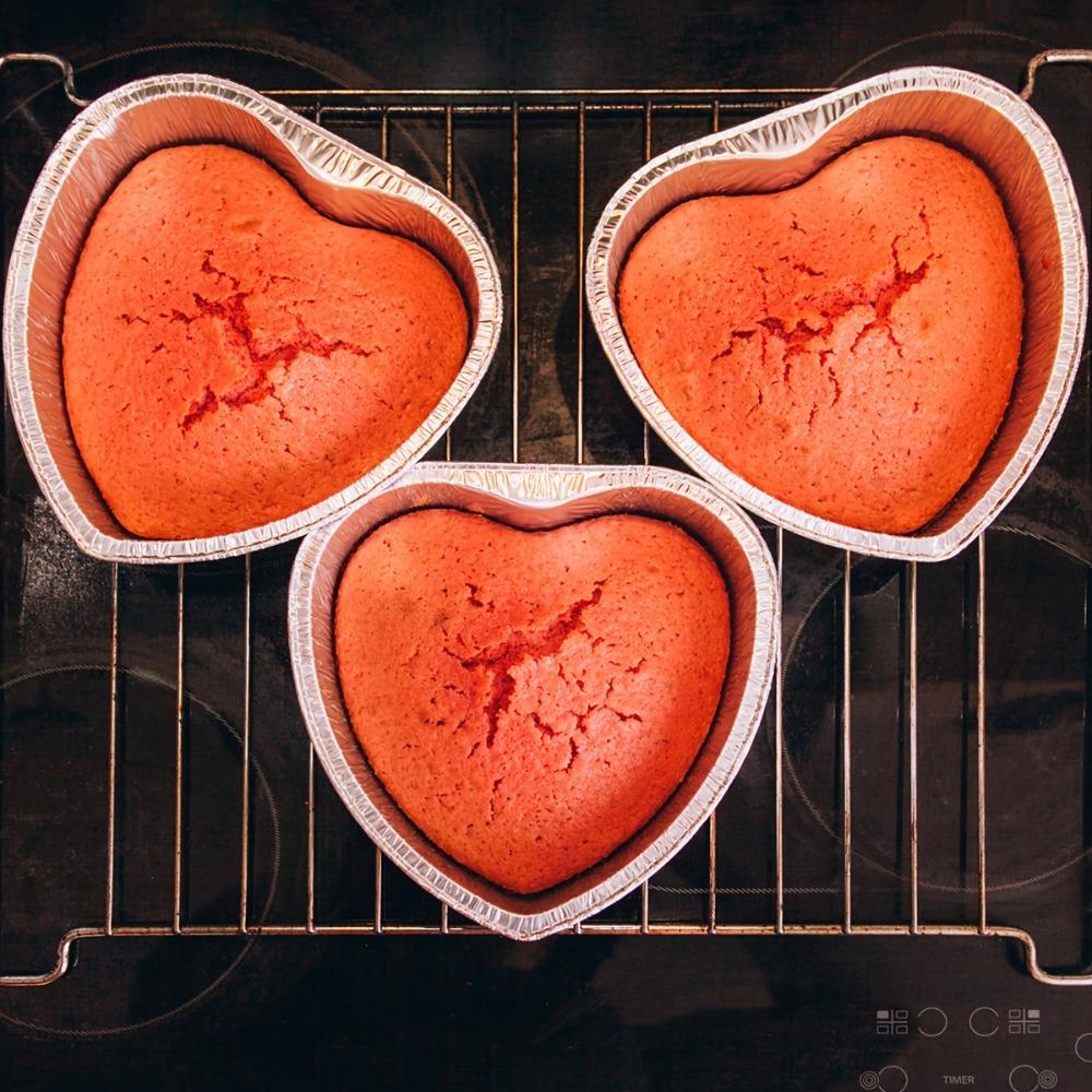 50Pcs Disposable Baking Cup Tray Food Grade Tinfoil Tray Aluminum Tin Foil Baking Pans  Pudding