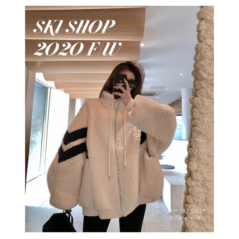 Plus Size Women's Lambswool Plush Zipper Hoodie Jacket - Thick, Warm, Stand Collar for Autumn/Winter
