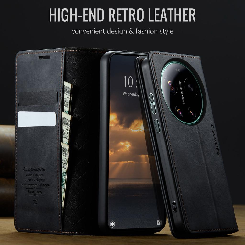CaseMe Luxury Magnetic PU Leather Wallet Phone Case For Xiaomi 17 Ultra/17Ultra Shockproof Holder Pocket Cover For Xiaomi17Ultra
