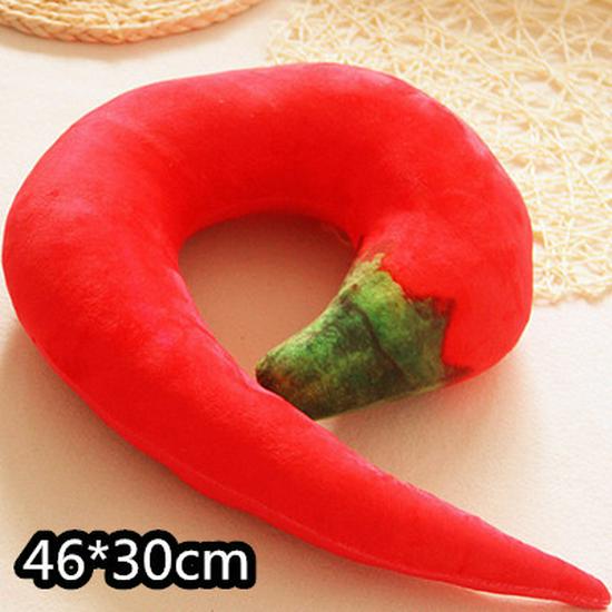 Cartoon Fruit & Pepper U-Shaped Neck Pillow: Big Shrimp Toy Travel Pillow for Naps
