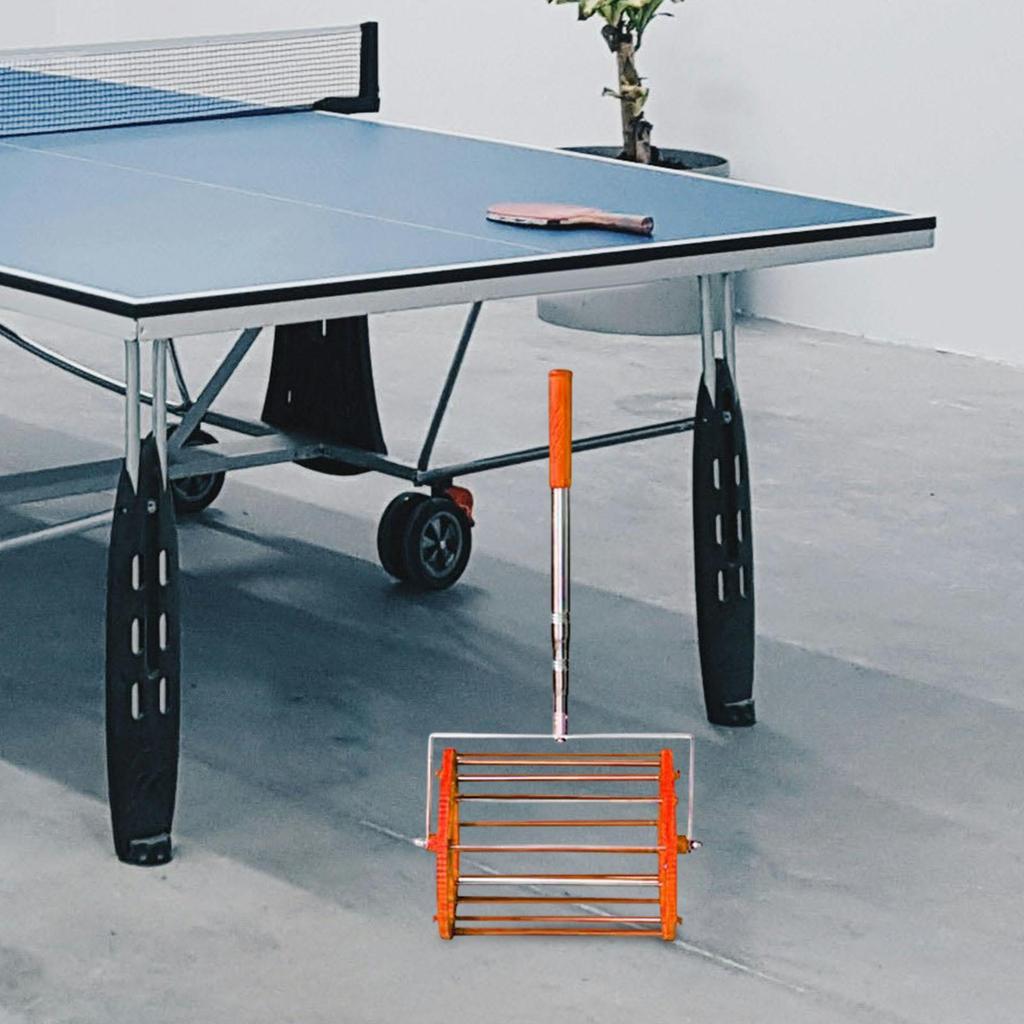 Telescopic Table Tennis Ball Picker Collector for Court Training Competition Orange