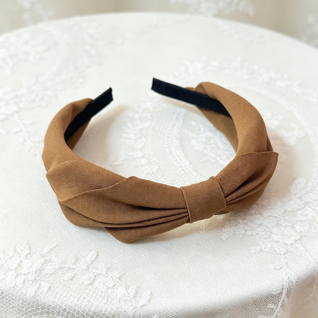 [Popular in Europe And America] Ins Style Easy Bow Headband, Full of Texture, Create a Delicate Shape, Easy Solid Color Bow Headband,