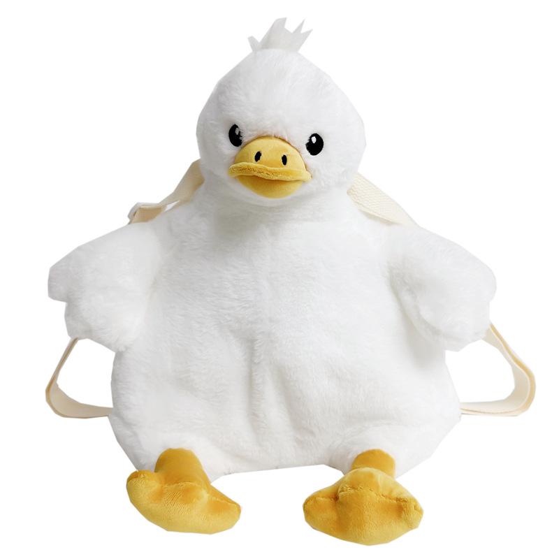 Cartoon Backpack Duck Plush Large Capacity Embroidered Shoulder Bag Students