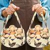 Seven Pocket Country Style Fabric Egg Collection Basket With Handle Open Top Chicken Holder Hens Ducks Geese Home Garden Kitchen