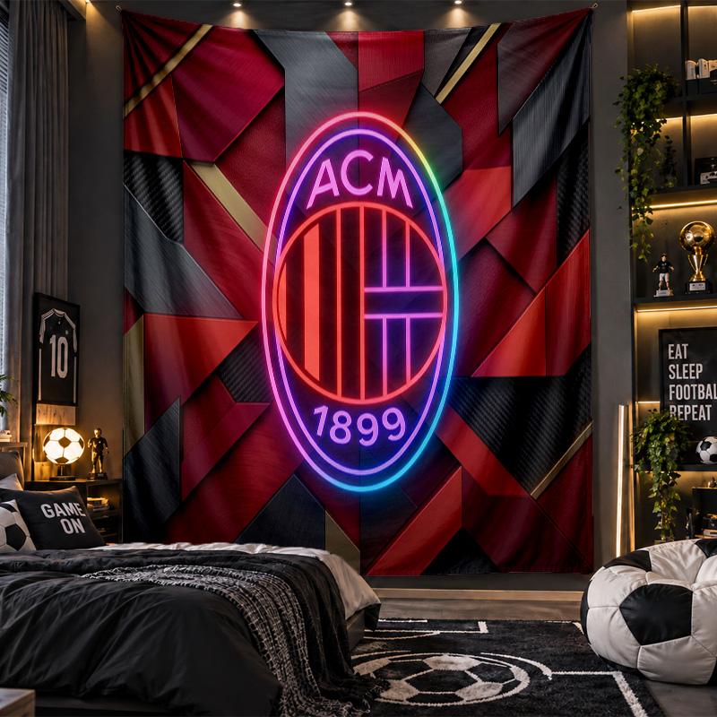 Wall Hanging Tapestry AC Milan Print Cloth for Living Room Bedroom Home Decor