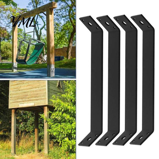 Rust Resistant Steel Fitting 4PCS 45 Degree Angle Support Bracket for Pergola, Heavy Duty Mild Timber Structure Hardware Frame, Reinforcement Fastener
