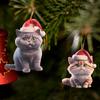 2D Flat Cat Christmas Hanging Hanging Animal Xmas Tree Ornaments  New Year Gift