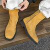 Men's Leather Boots 2025 Thick Bottom Side Zipper Versatile Shoes Luxury Quality Spring Autumn Comfy Mens Ankle Boots