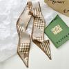 Brown Series Lady  Scarves Hairband  Long Silk Foulard  Print Brand Lady Neckerchief Ribbon Women bandana silk 2024 New