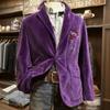 Men's Solid Color Corduroy Warm Pocket Suit Jacket Cardigan Men's Casual Suit