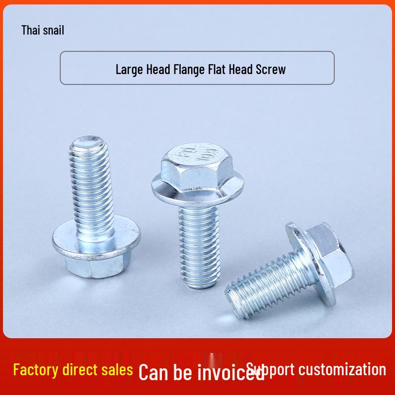 GB5789 Grade 10.9 Blue Zinc Hex Flange Screw, Flat Head, High Strength DIN6921 M5*12 (1000 pcs)