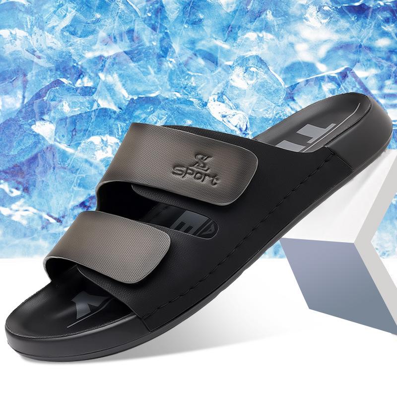 

Fashion New Designer Summer Leather Slippers for Men Breathable Non-slip Beach Shoes Male Fashion Casual Flip-flops Man 38