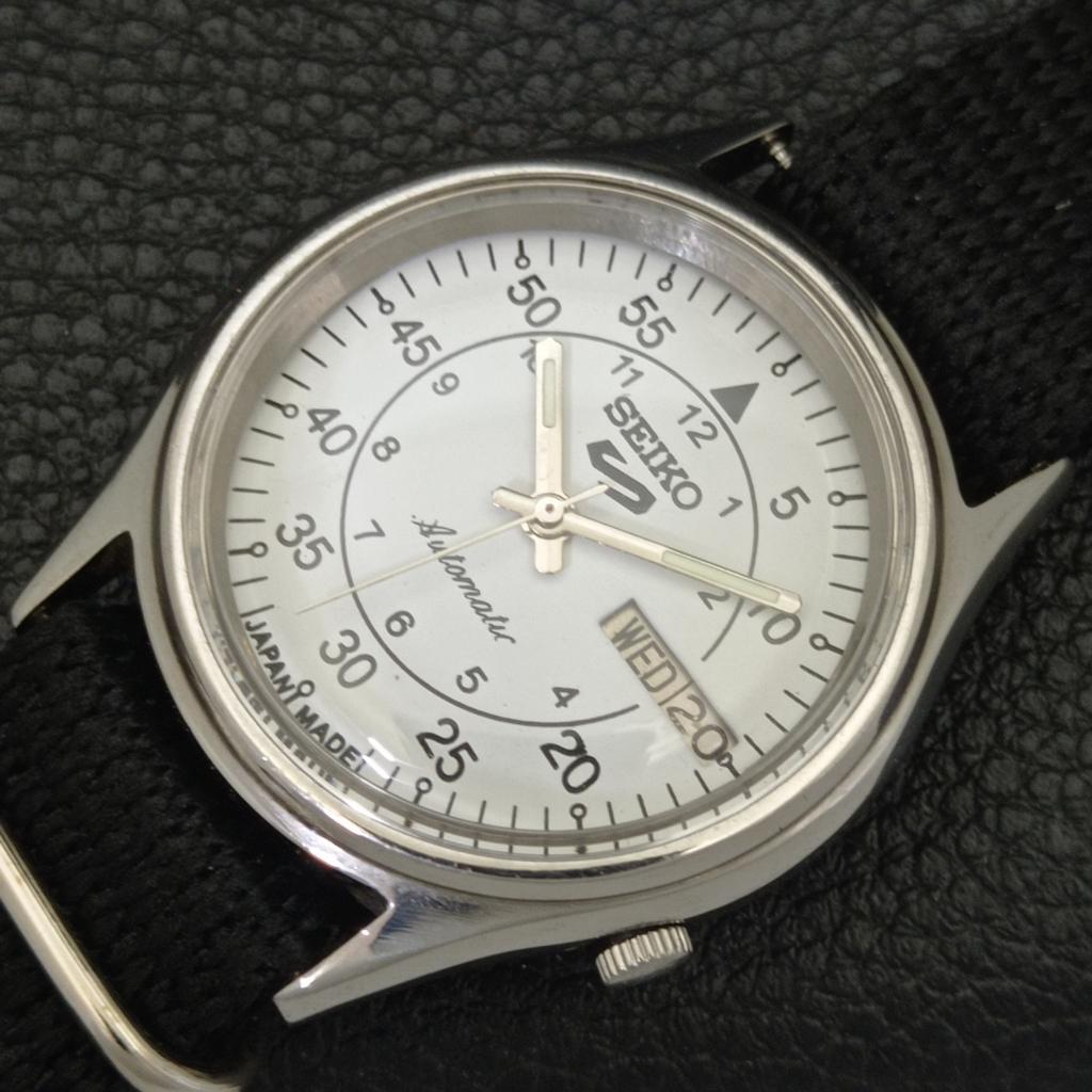 VINTAGE SEIKO 5 AUTOMATIC 7009A JAPAN MENS WHITE COLOR DIAL WATCH a701416-5 R206b-a701416