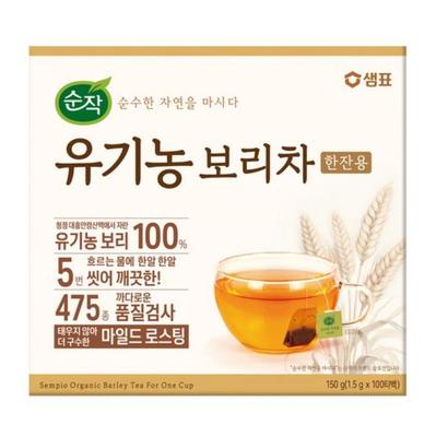 Soonjak Organic Barley Tea Single-Serve Tea Bags 100 Count