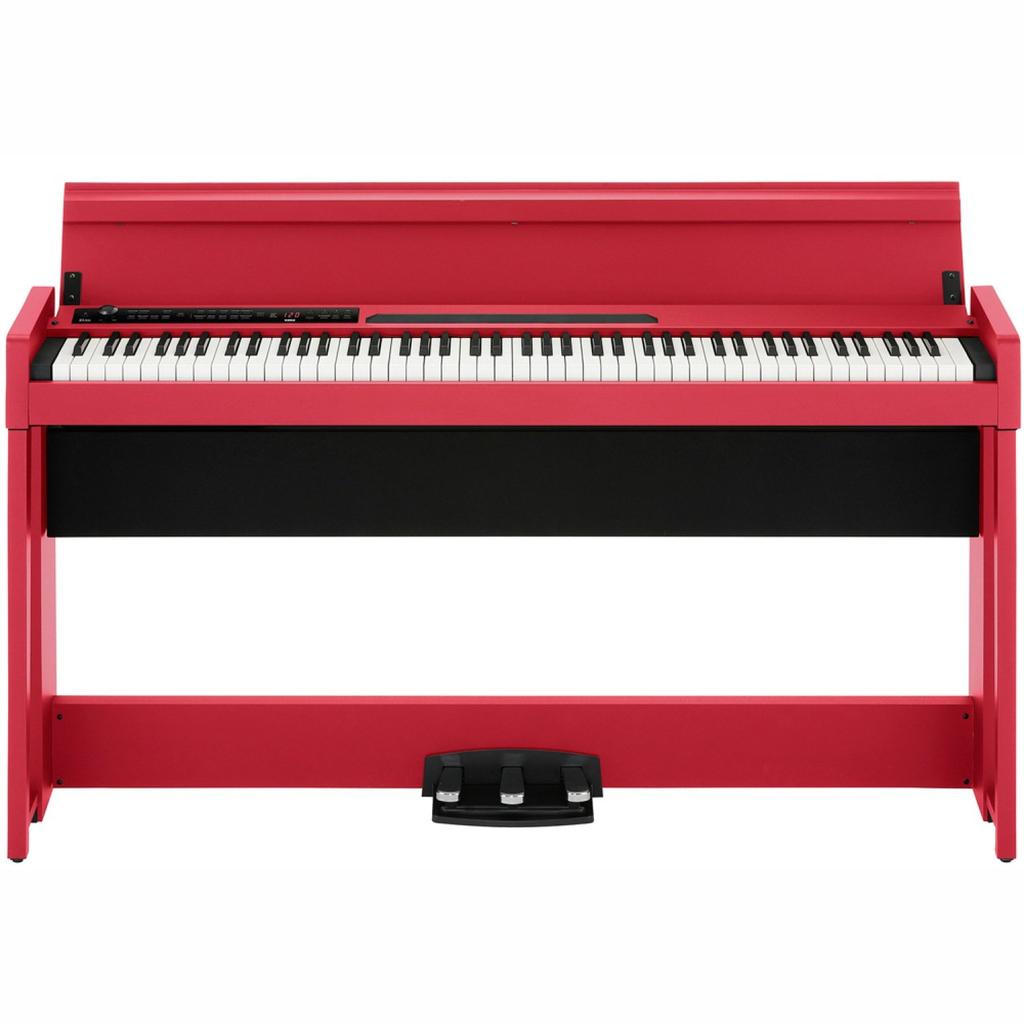Pian electronic KORG 88 de taste C1 Air RD Red Fabricat în Japonia Fabricat din lemn cald Căști și pedale originale incluse