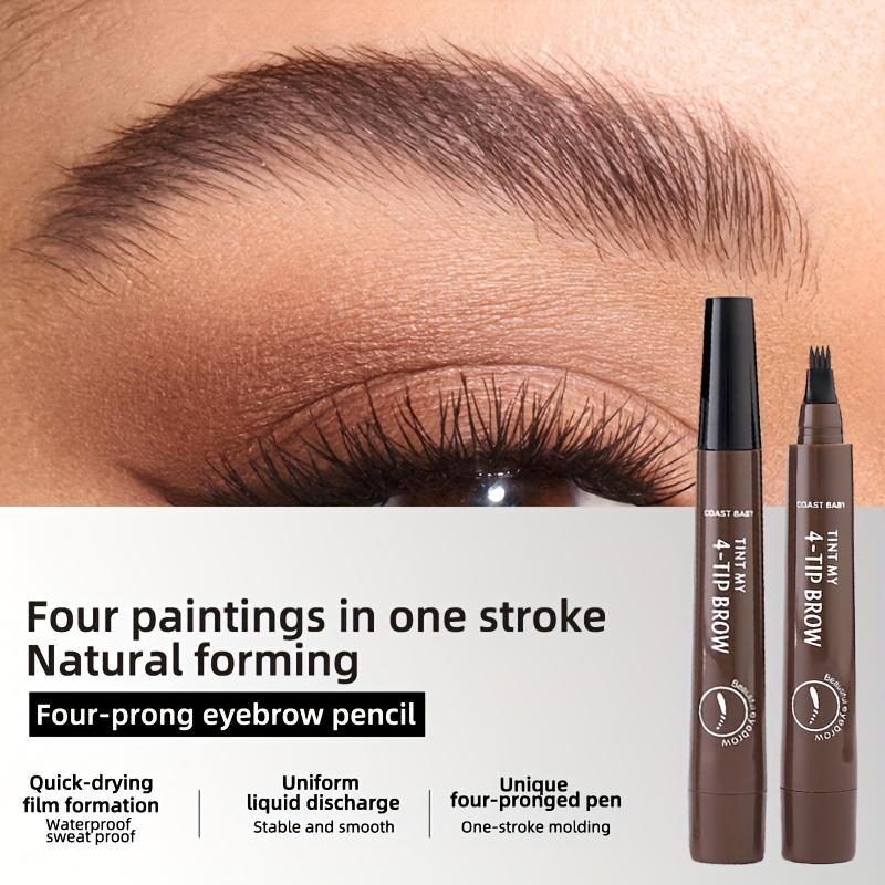 Four-Pronged Waterproof Eyebrow Pencil Long-Lasting Smudge-Proof for Beginners Universal Use 3 Year Shelf Life