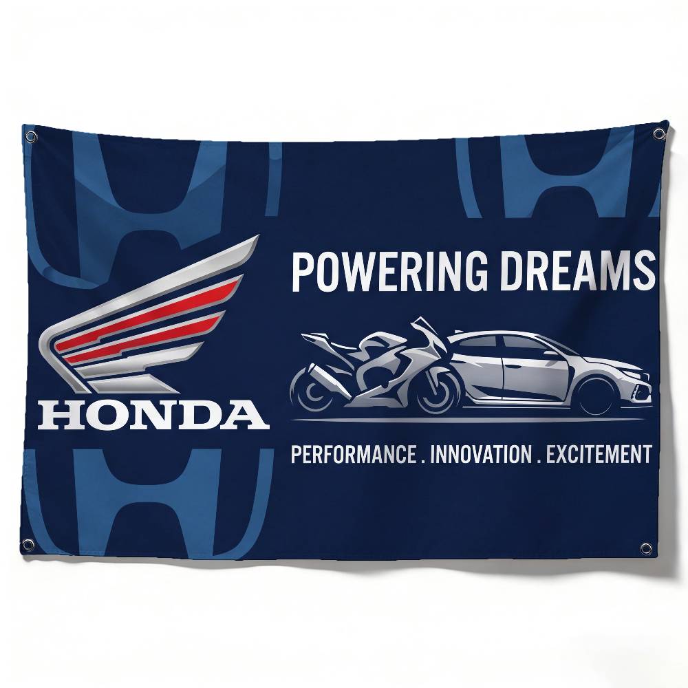 FÜR HONDA RACING Flagge 120g Gebürstetes Polyester Sublimationsdruck Langlebige Hängeflagge Für Heimdekoration Event Abschlussgeschenk