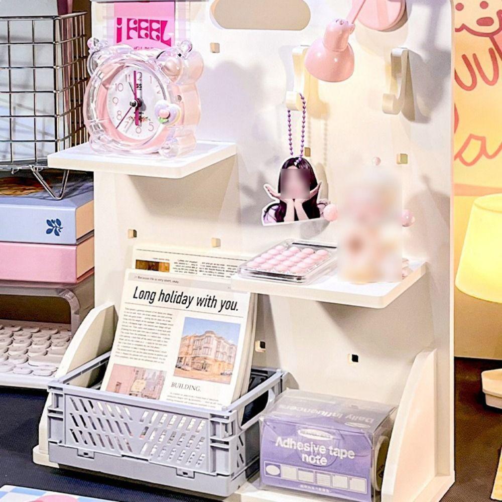 INS Small Card Display Shelf Partition Desks Pegboard Vertical Desktop Hole Board  Office