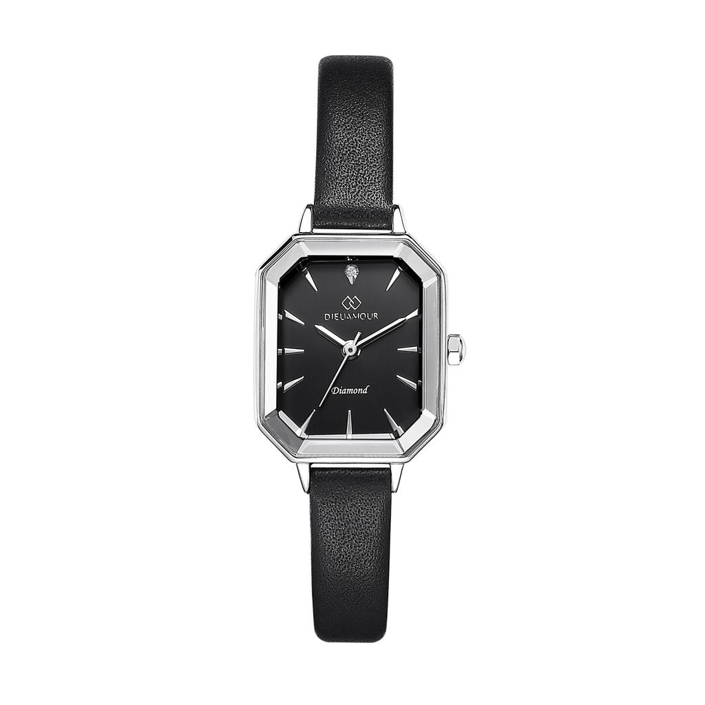 Diyuamoleu Women'S Leather Band Watch Daw7102L-Bbk Diamond Watch