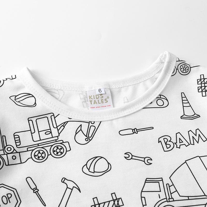 DIY Handgemaltes Graffiti Set: Langarm- und Hosen-Kinderpyjama