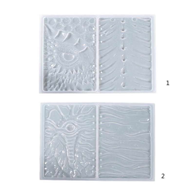 DIY Epoxy Resin Notebook Mold Cthulhu Wind Dragon Eye Written Mould 3D Embossed Notebook Leather for Case Silicone Mould