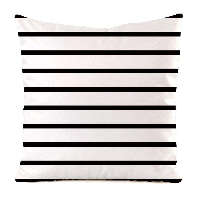 Nordic Striped Patterns Digital Printing Short Plush Pillow Covers Decorative For Car Sofa Office Cushion Cover Home Goods