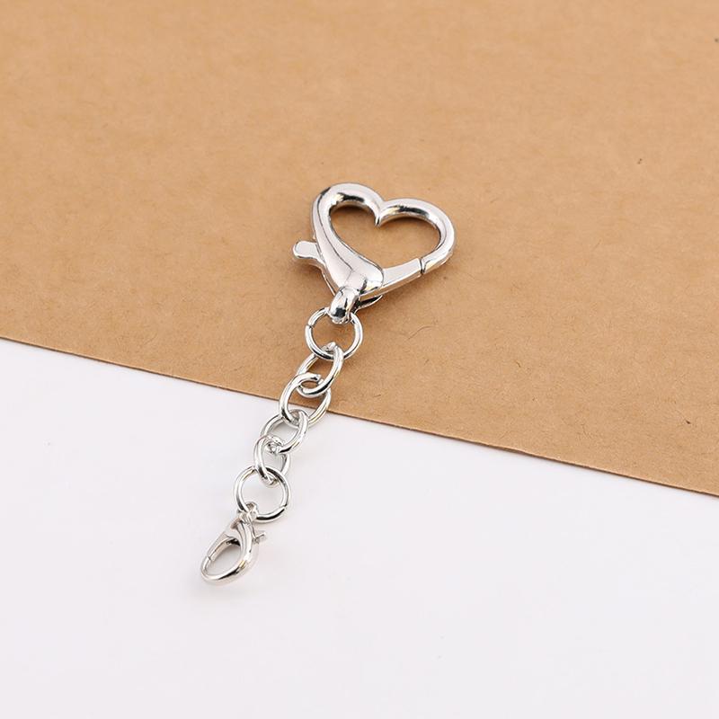 10Pcs Unique Alloy Heart Keyring Pendant Heart Shaped Clasp For Diy Projects