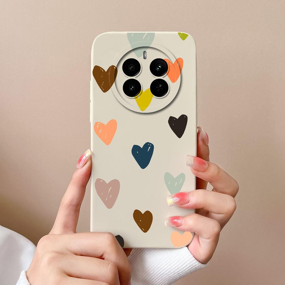 Love Heart Case For Realme 12 Pro Plus 12 Lite Back Cover For Realme12 4G Funda Liquid Silicone Camera Protection Phone Housing