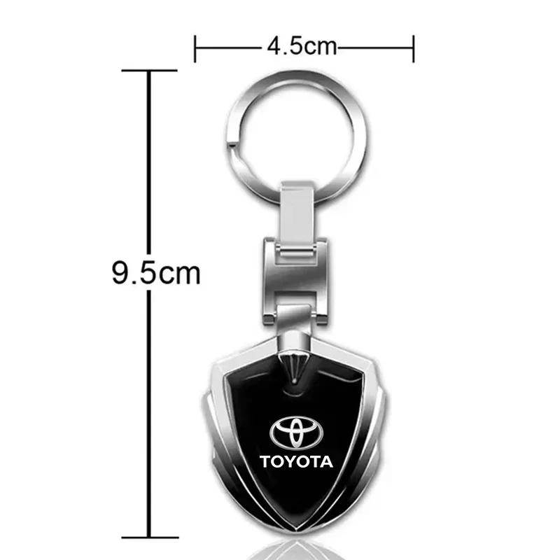 Car Accessories 3D Metal Key Rings Car Logo Emblems Keychain For Toyota C-hr Prado Rav4 Yaris Hilux Prius Avensis Corolla Camry