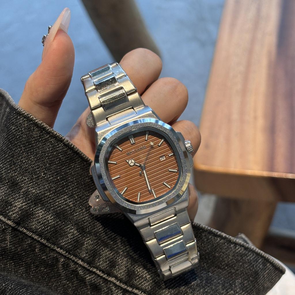Retro Square Watch Men'S Calendar Mori Steel Belt Business Versatile Casual Luminous Non-Mechanical Quartz Watch