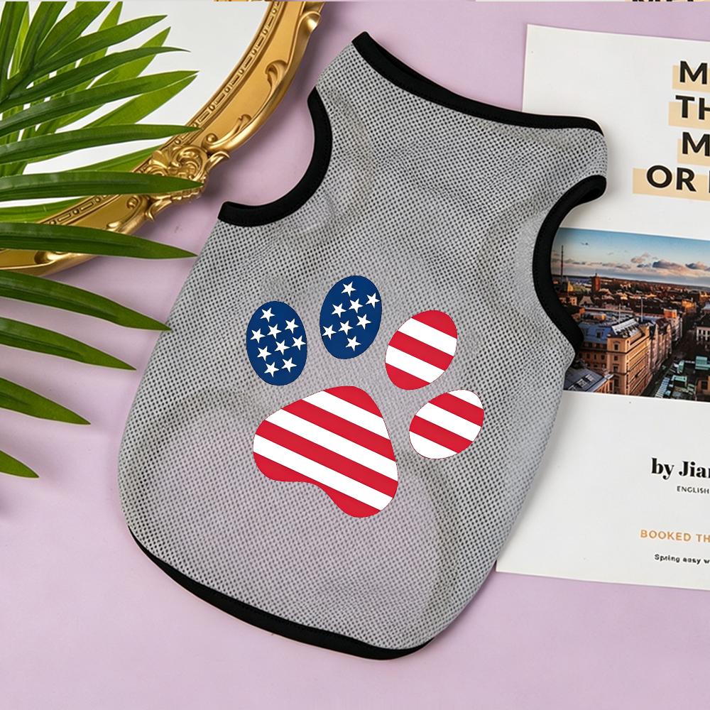 Breathable Mesh Dog Summer Tank Top Cute Cartoon Print Sleeveless Pet Vest Puppy Clothes For Chihuahua Teddy Small Dogs Cat