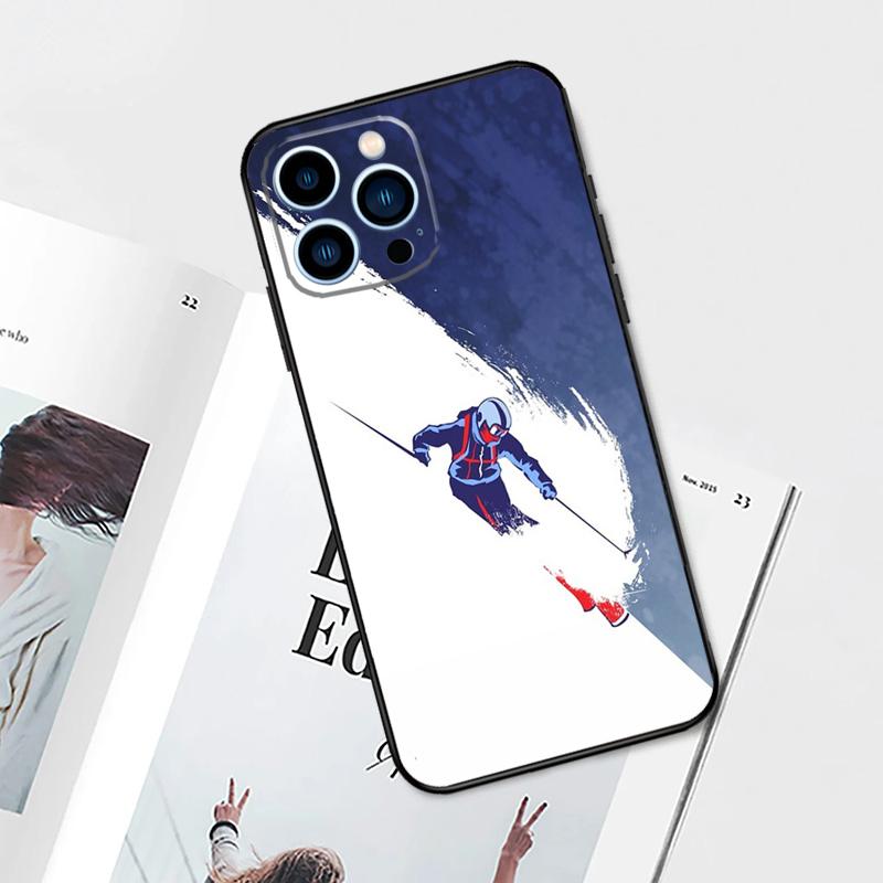 Skiing Snow Snowboard Ski Case For iPhone 17 Pro Max 14 13 12 11 15 16 Pro Max mini 15 Plus 16e 17 Air Phone Cover