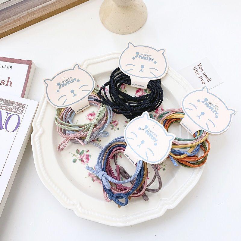 6-Piece Set of Korean Simple Bow Hair Ties 