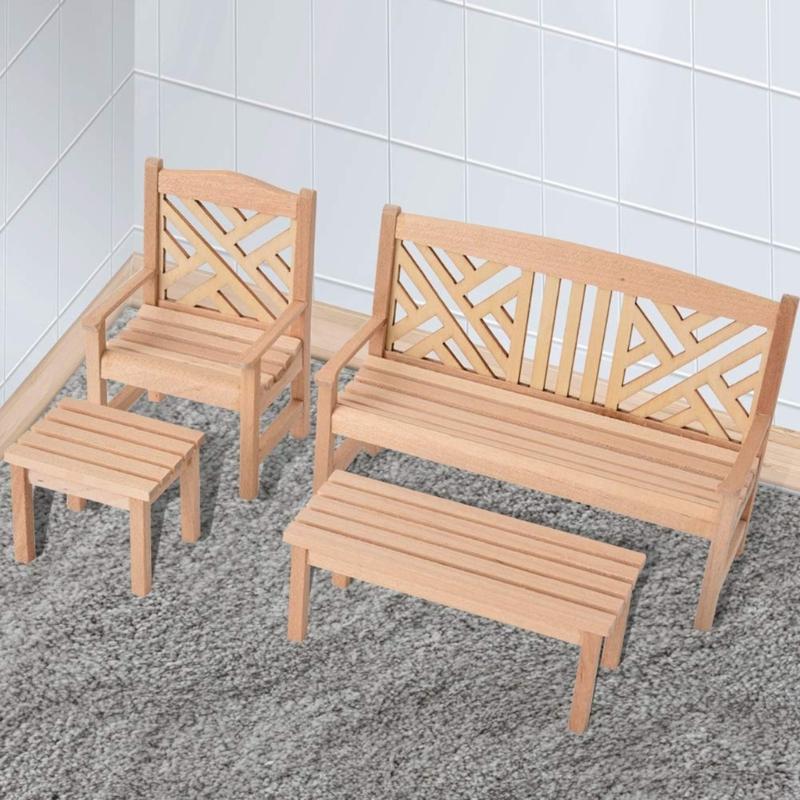 Puppenhaus Stuhl Hocker Modell Garten Set Realistischer Hocker Puppenhäuser Stuhl Realistischer Spielstuhl Realistisch 1:12 Modellspielzeug