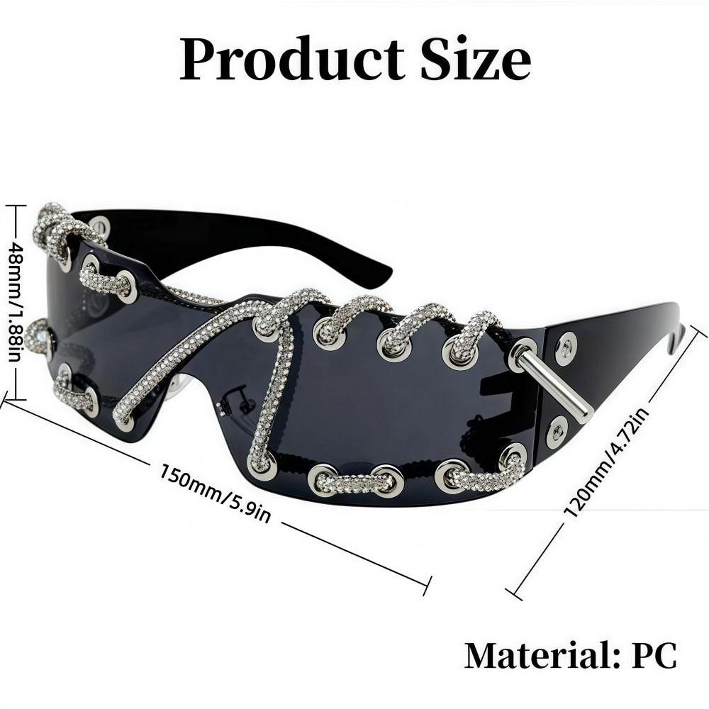 Retro Punk Sunglasses Lightweight Streetwear Party Shades Luxury Trendy Sunglasses  For Women Men